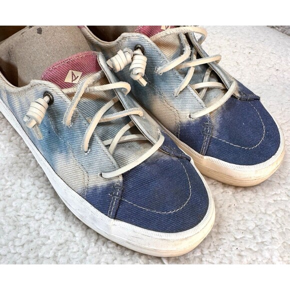 SPERRY Sneakers Women’s Size 8 US Vibes THICK SOLE OCEAN SHORE TIE DYE Blue Pink - Picture 5 of 14